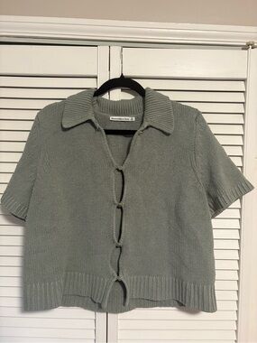 Abercrombie & Fitch Sage Short-Sleeve Knit Cardigan
